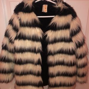 Girls Faux fur coat size 8